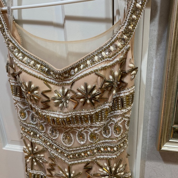 RACHEL ALLEN NUDE BEADED HOMECOMING DRESS SZ 4 SHORT DRESS - Picture 12 of 12